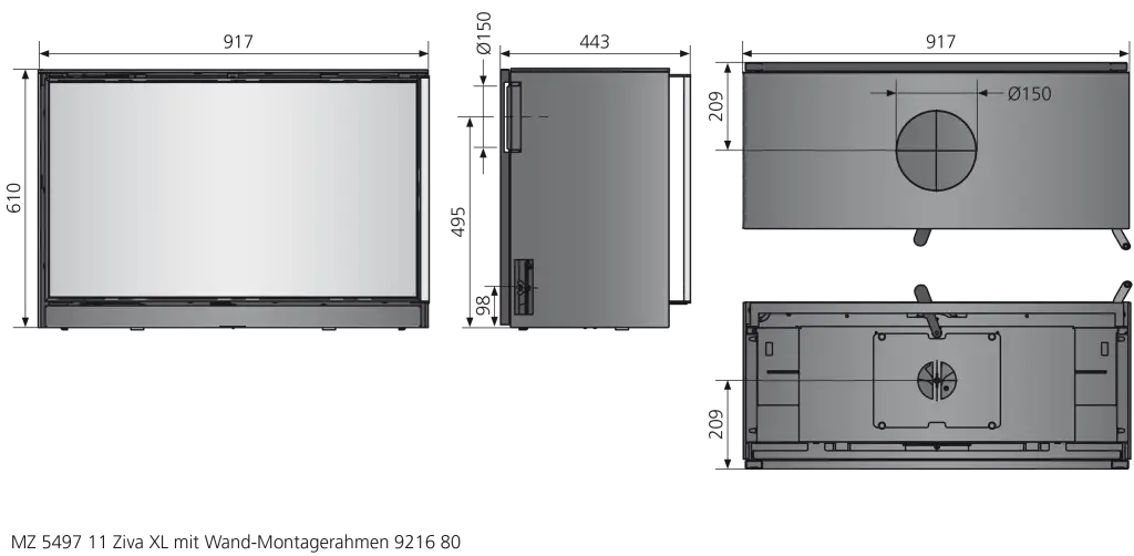 5497_Masszeichnung_Ziva_XL_mit_Wand-Montagerahmen_INT
