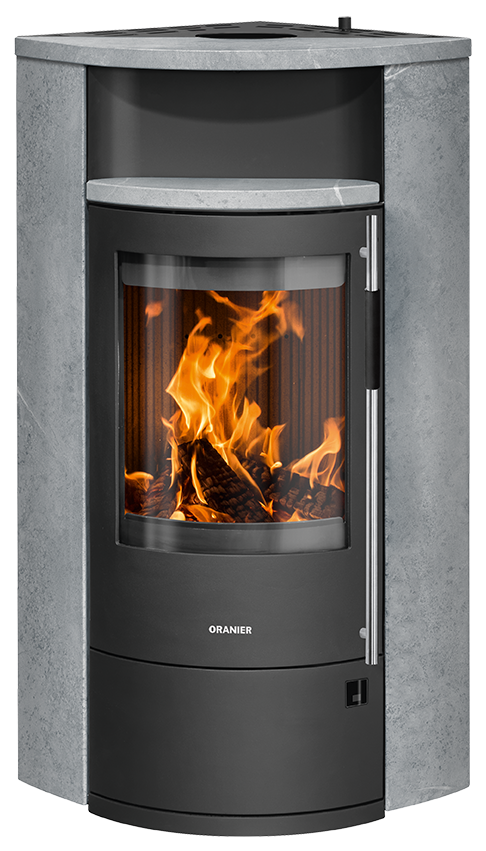 ORANIER Polar Neo Eck in StahlSchwarz Speckstein Holzfach zu