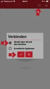 Verbindung zwischen conFlame und Mobilgerät herstellen